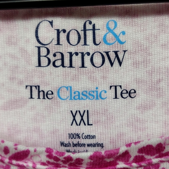 Croft And Barrow Floral Top Women's XXL Pink Cottagecore Peasant Retro 90s - Picture 8 of 8